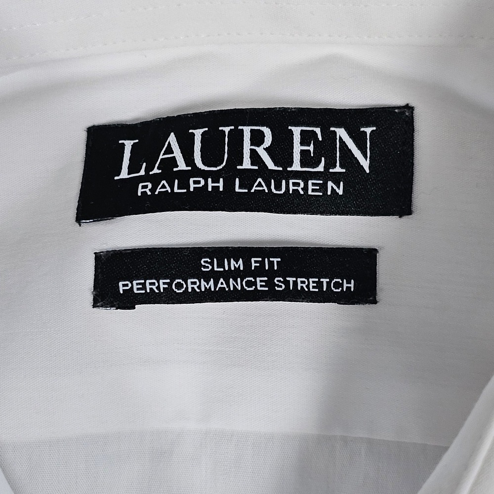 Lauren Ralph Lauren Mens Slim Performance Stretch Dress Shirt White 15.5 32/33 - Picture 6 of 9